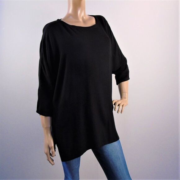 Oak + Fort Oversized Tunic Top Black - Picture 1 of 6